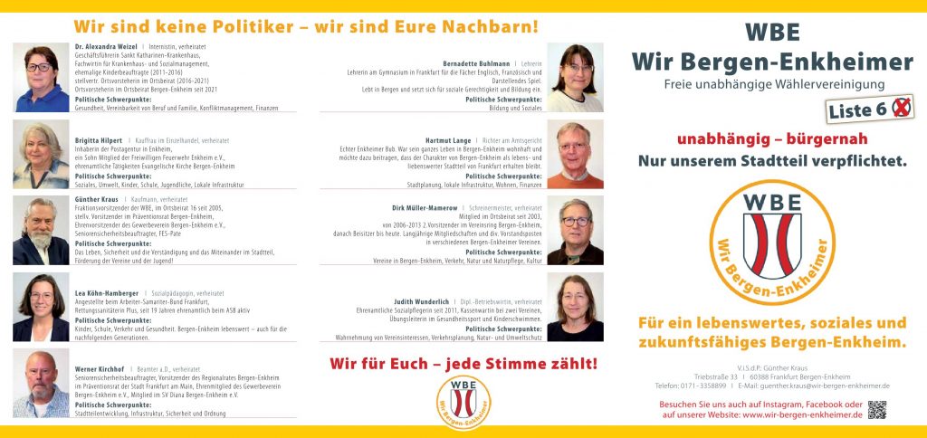 Flyer Wahlprogramm WBE